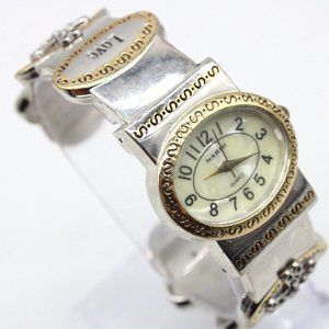 Vintage NARMI Watch Womens Silver Tone Stainless Steel Classic Cuff Style 90s